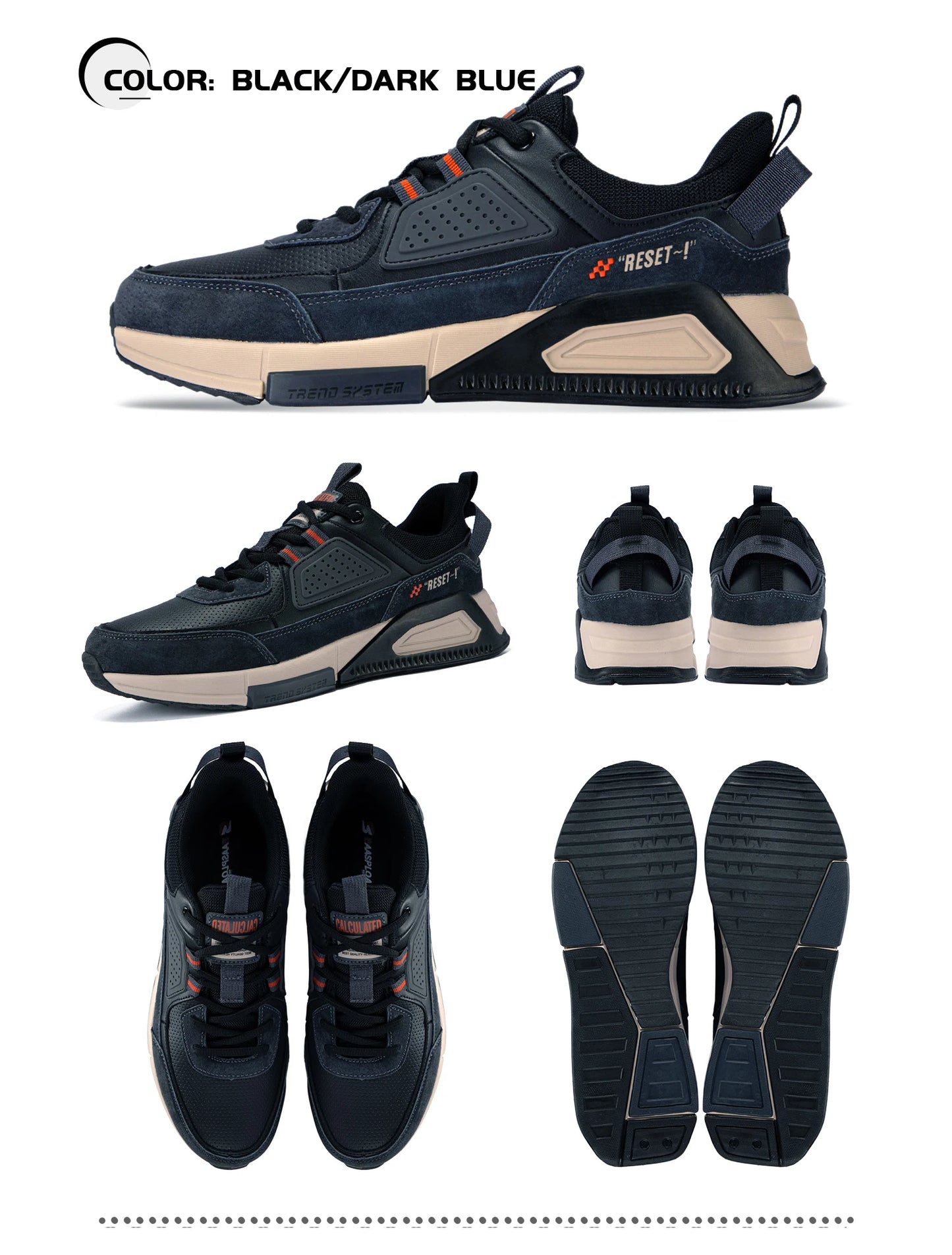 Baasploa Men Casual Waterproof Running Shoes Fashion Leather Skateboard Shoes Non-slip Wear-resistant Male Sport Shoes New