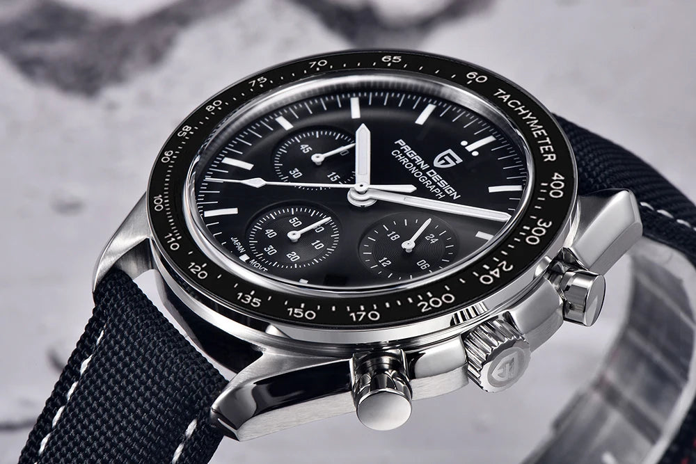 PAGANI DESIGN 2023 New Moon Mens Quartz Watches Stainless Steel Waterproof Sports Chronograph Wrist Watch For Men Sapphire Glass