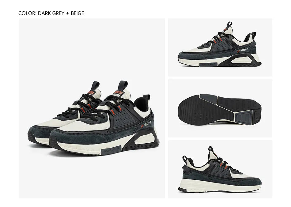 Baasploa Men Casual Waterproof Running Shoes Fashion Leather Skateboard Shoes Non-slip Wear-resistant Male Sport Shoes New