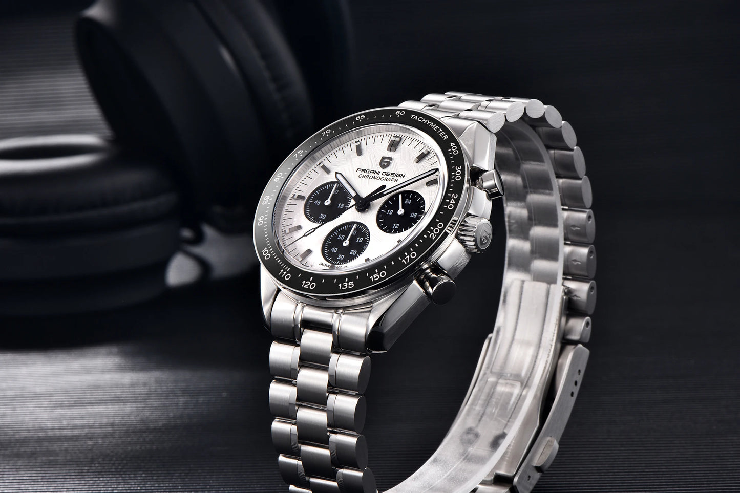 PAGANI DESIGN 2023 New Moon Mens Quartz Watches Stainless Steel Waterproof Sports Chronograph Wrist Watch For Men Sapphire Glass