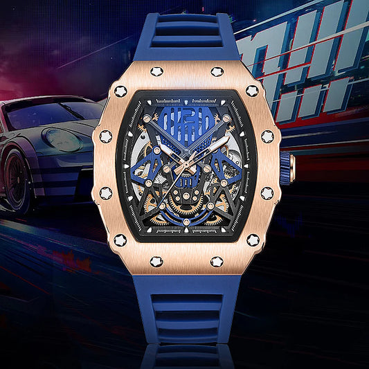 BAOGELA Richard Automatic Mechanical Watch for Men Wrist Watch Luxury Watches with Free Shipping Rubber Strap Reloj Hombre