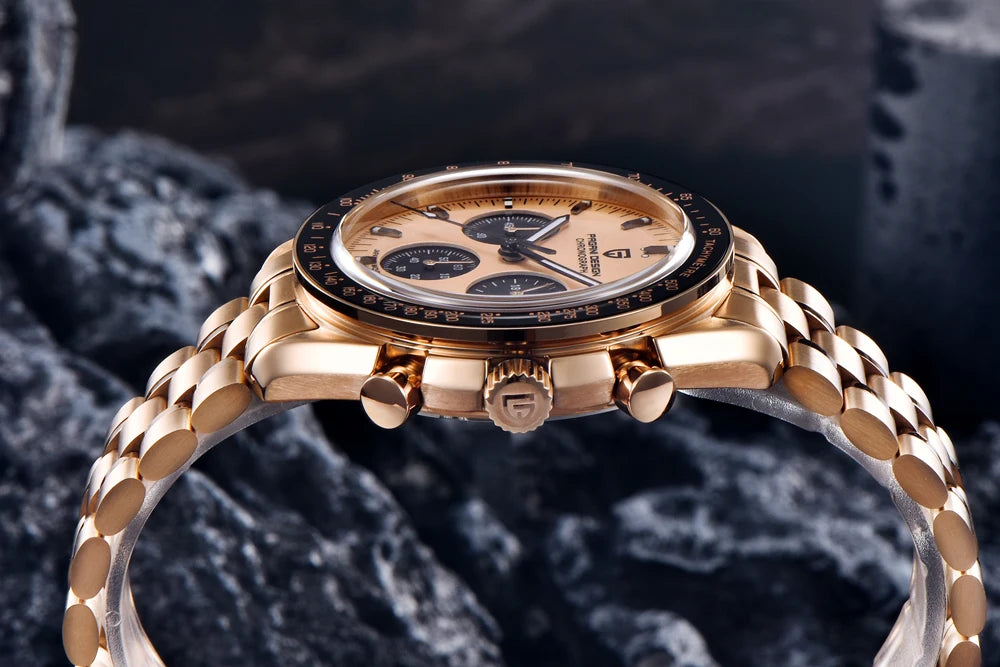 PAGANI DESIGN 2023 New Moon Mens Quartz Watches Stainless Steel Waterproof Sports Chronograph Wrist Watch For Men Sapphire Glass