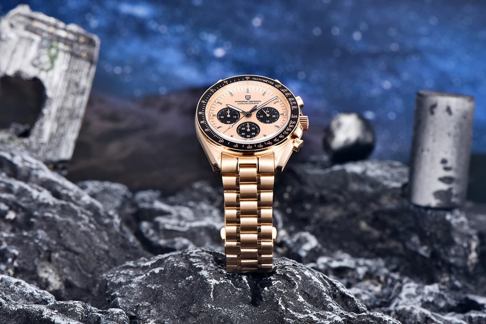 PAGANI DESIGN 2023 New Moon Mens Quartz Watches Stainless Steel Waterproof Sports Chronograph Wrist Watch For Men Sapphire Glass