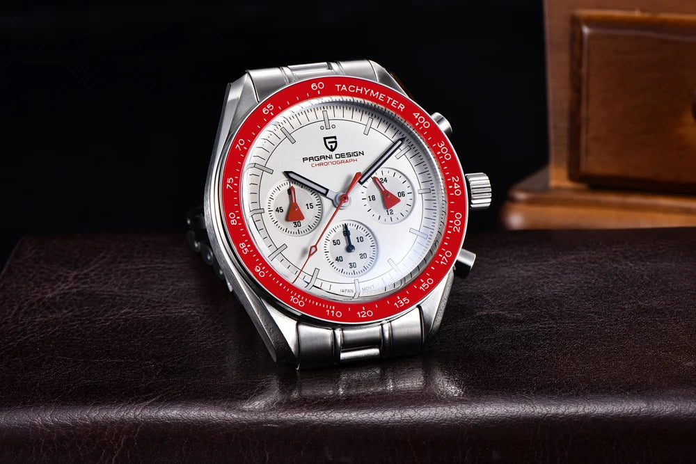PAGANI DESIGN 2023 New Moon Mens Quartz Watches Stainless Steel Waterproof Sports Chronograph Wrist Watch For Men Sapphire Glass