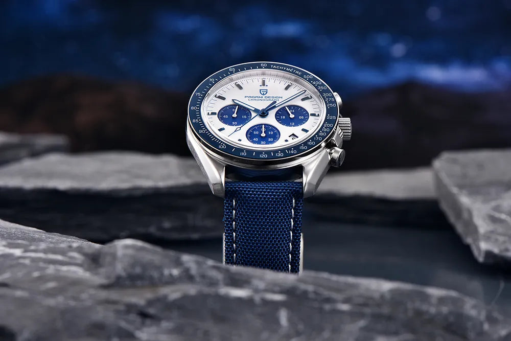 PAGANI DESIGN 2023 New Moon Mens Quartz Watches Stainless Steel Waterproof Sports Chronograph Wrist Watch For Men Sapphire Glass