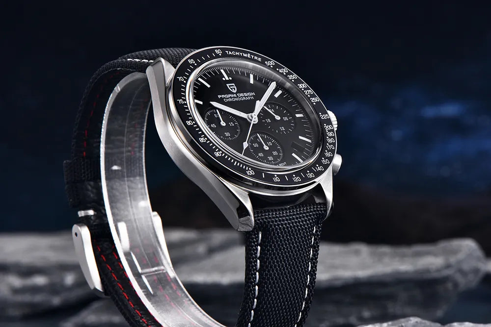 PAGANI DESIGN 2023 New Moon Mens Quartz Watches Stainless Steel Waterproof Sports Chronograph Wrist Watch For Men Sapphire Glass