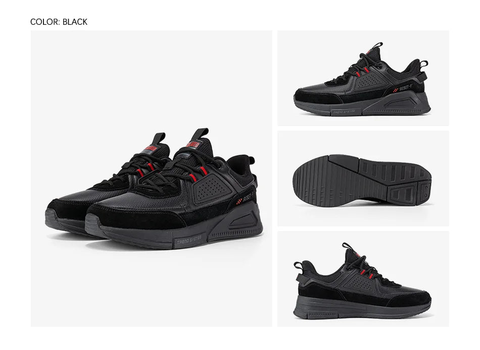Baasploa Men Casual Waterproof Running Shoes Fashion Leather Skateboard Shoes Non-slip Wear-resistant Male Sport Shoes New