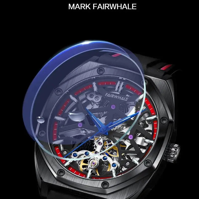Automatic Watches Men Original Hollow Out Mechanical Wristwatches Silicone Strap Sports Waterproof Clocks Fashion Mark Fairwhale