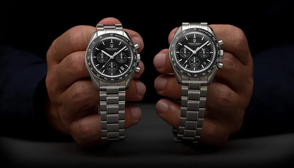 PAGANI DESIGN 2023 New Moon Mens Quartz Watches Stainless Steel Waterproof Sports Chronograph Wrist Watch For Men Sapphire Glass